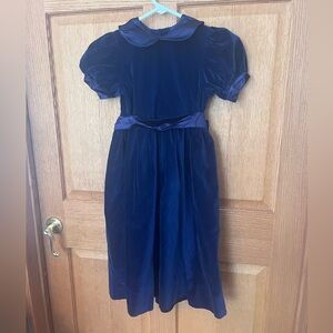 Kelly's Kids purple velvet Dress with Peter Pan Collar
